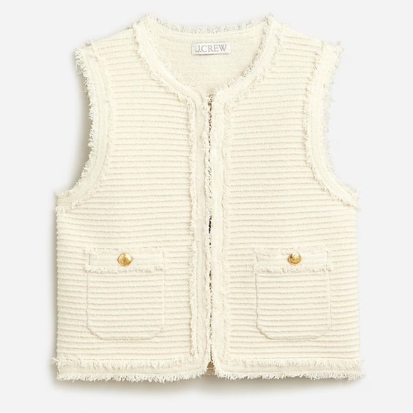 J crew Textured vest in fine bouclé - Picture 1 of 2